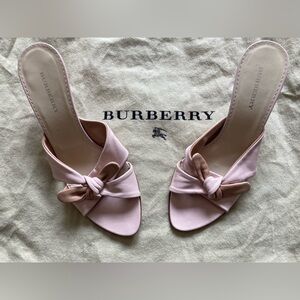 Burberry Knotted Leather Mules Pink & Tan Size 39